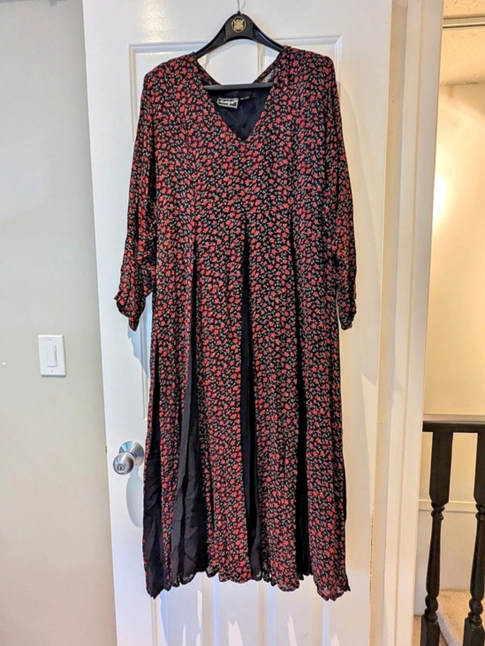 Vintage 90s Nostalgia Ditsy Floral Maxi Dress Whimsigoth Fairycore Grunge Boho S
